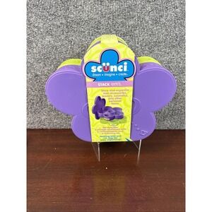 Scunci Stackems Flower Storage Container Set Purple Green Hair Jewelry Organizer